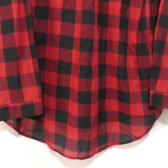 PENNINGTONS | 1X | Red and Black Checkered Flannel Shirt| Chest Pockets | NWT - Picture 16 of 16